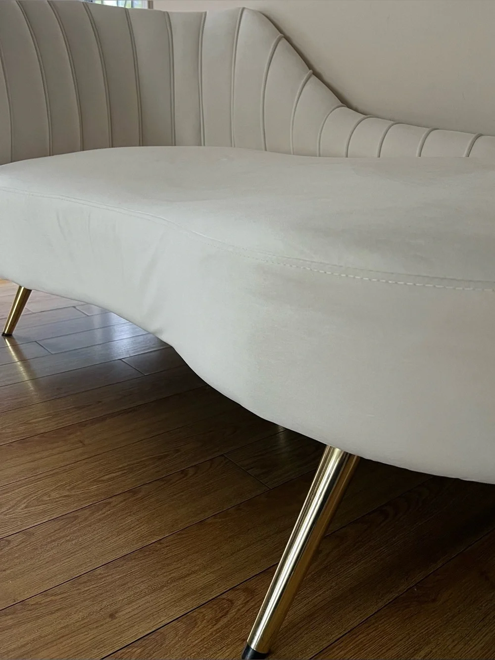 Cream Channel-Tufted Accent Chair - Neutral Upholstery